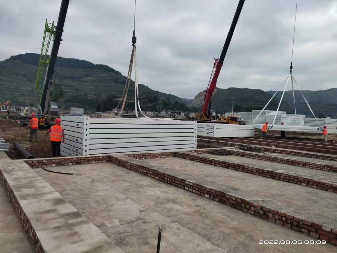 Installation d'un module préfabriqué